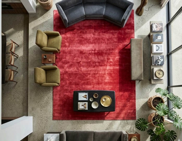 Solid red rugs
